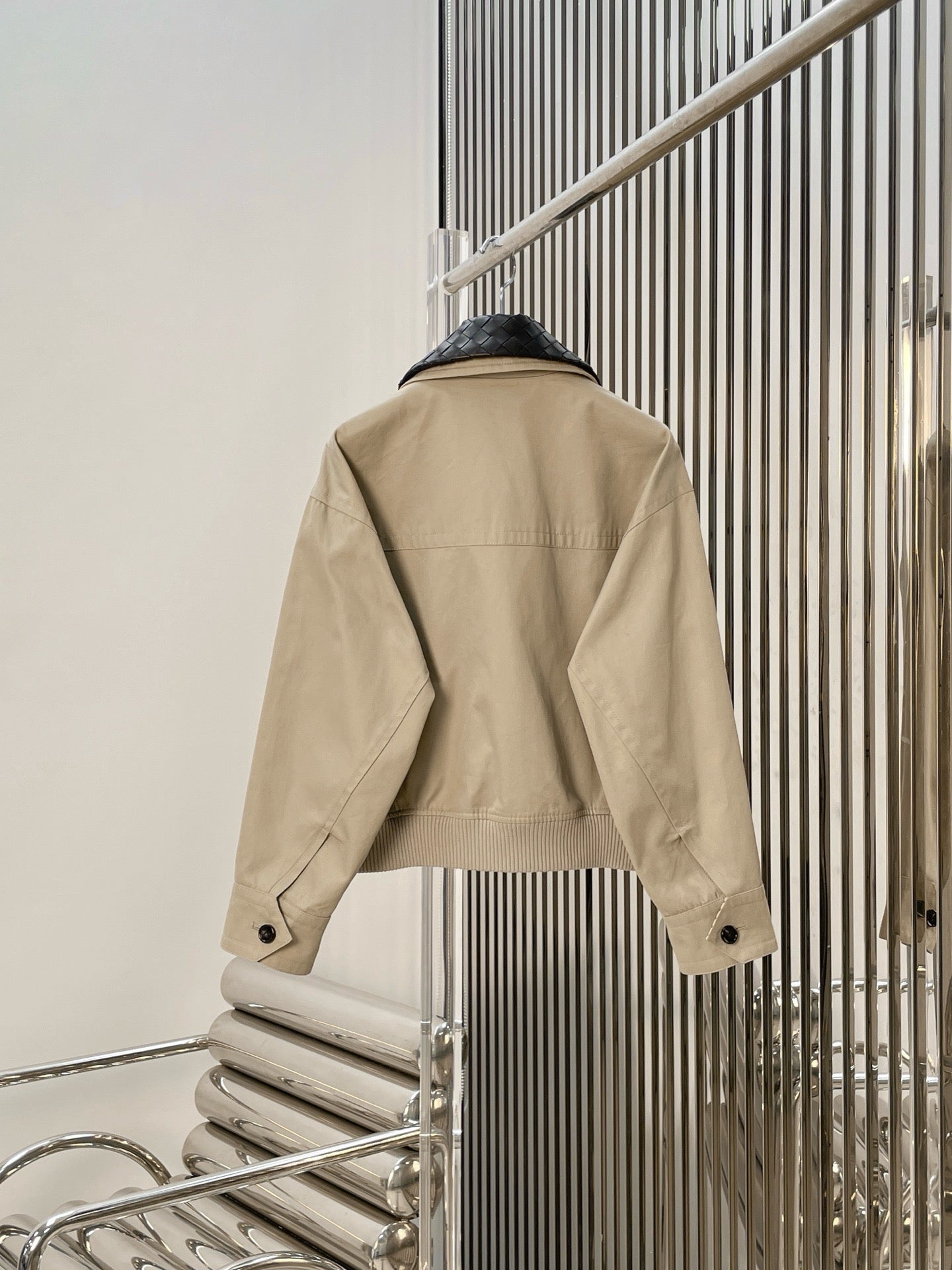 Bottega Veneta 2026 Blouson Jacket Beige Cotton