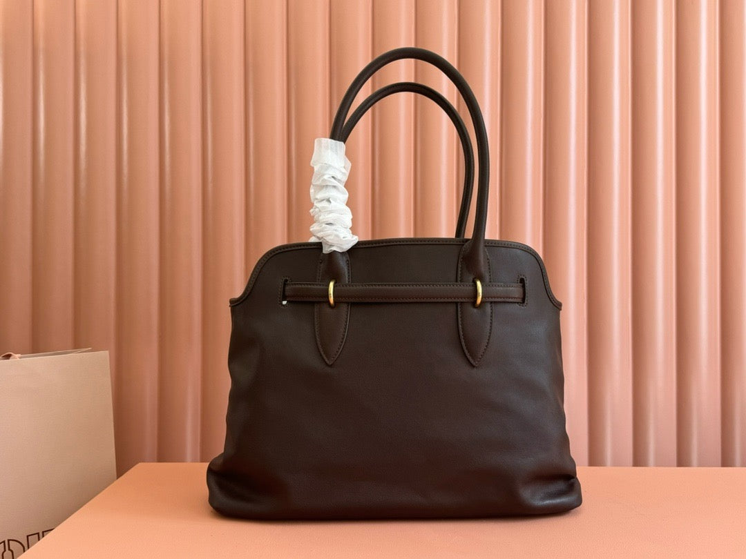 Miu Miu 2026 Aventure Bag 40cm Chocolate Brown Nappa Leather