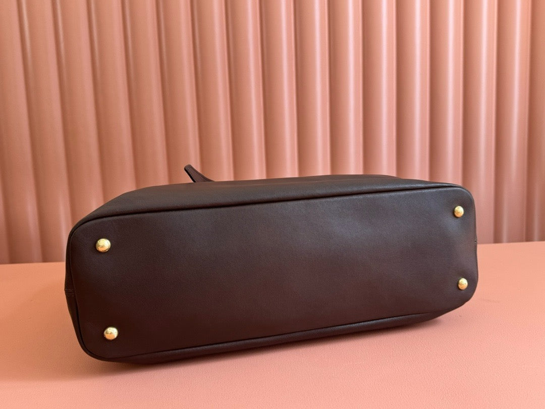 Miu Miu 2026 Aventure Bag 40cm Chocolate Brown Nappa Leather
