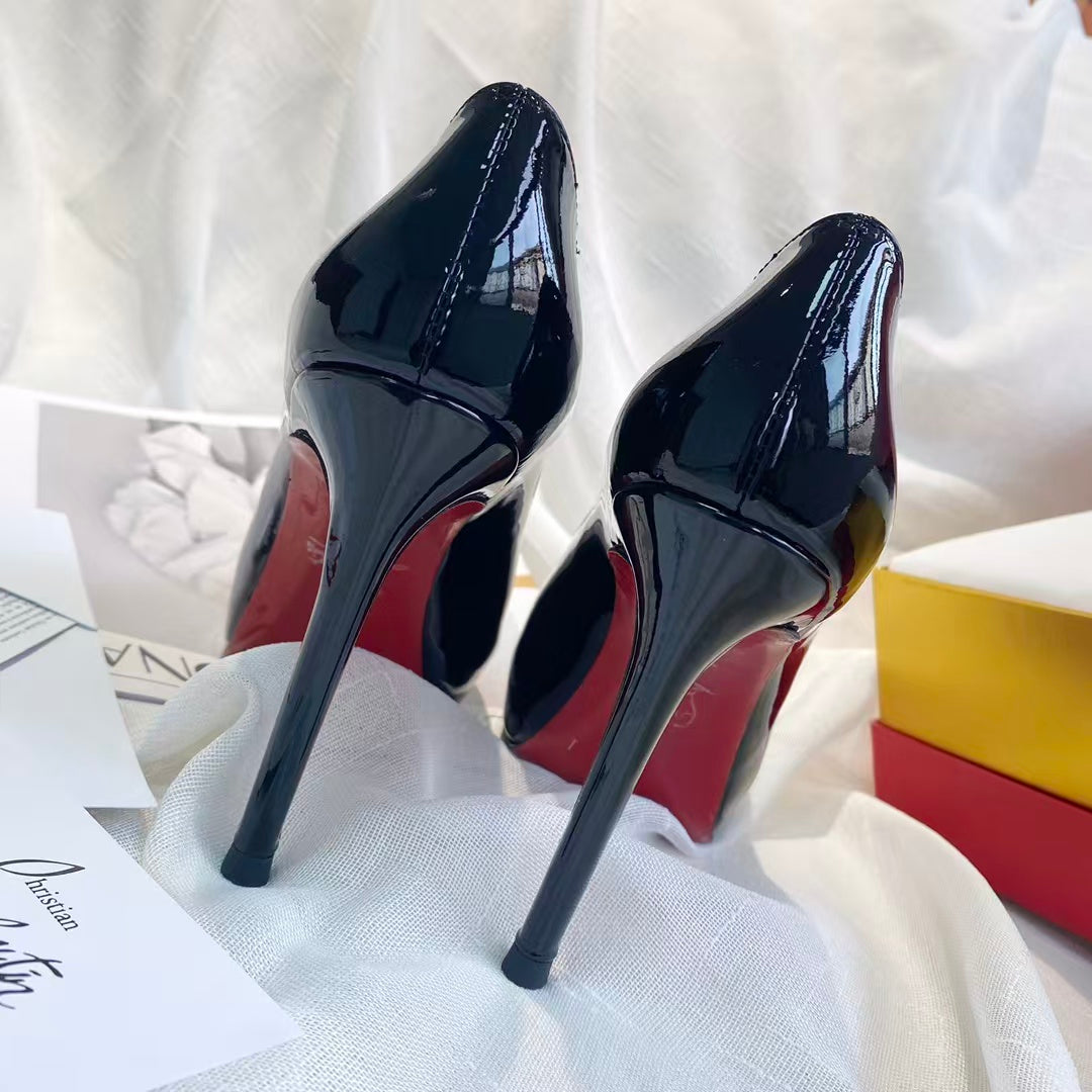 CL Very Prive 100 mm Pumps Black Red Patent Calf