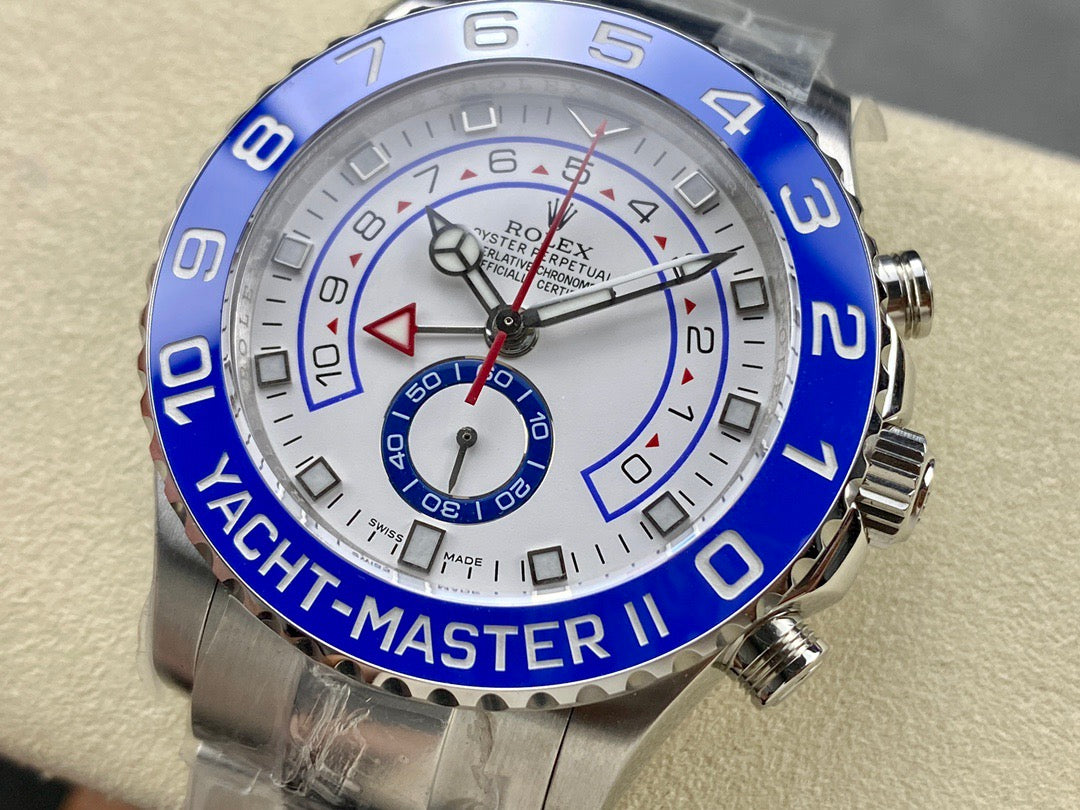 Rolex Yacht-Master II 42mm White Dial Blue Bezel Steel Bracelet