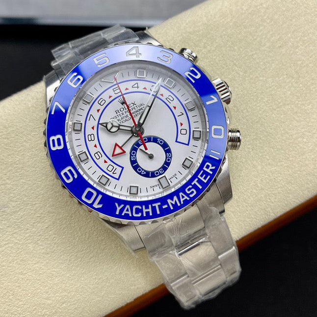 Rolex Yacht-Master II 42mm White Dial Blue Bezel Steel Bracelet