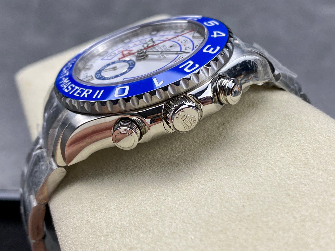 Rolex Yacht-Master II 42mm White Dial Blue Bezel Steel Bracelet