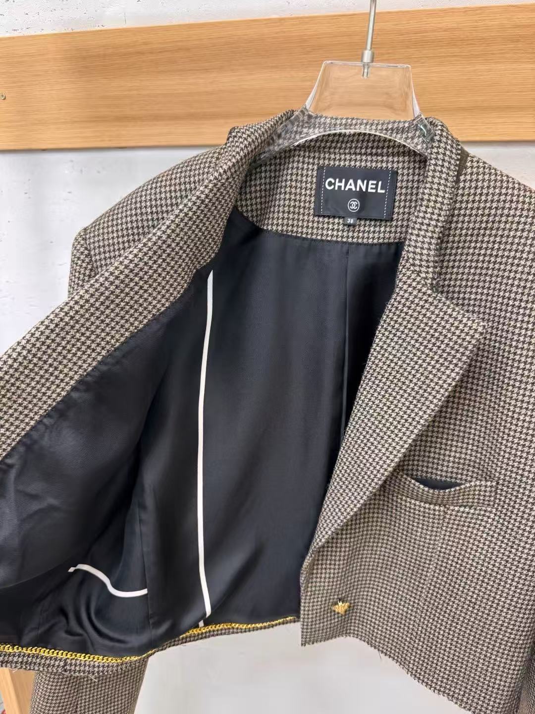 Chanel 2026 Jacket Taupe mix Black Wool