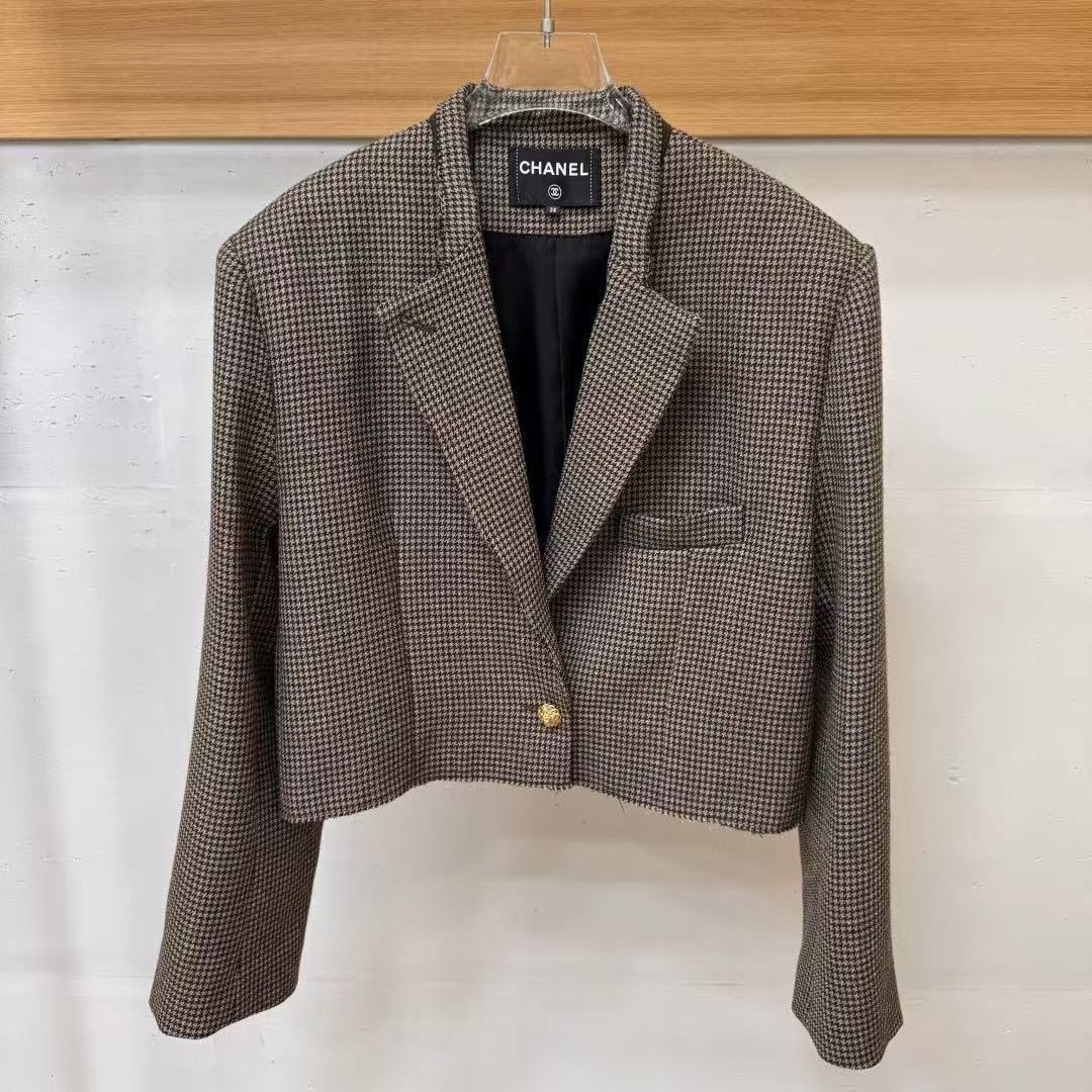 Chanel 2026 Jacket Taupe mix Black Wool