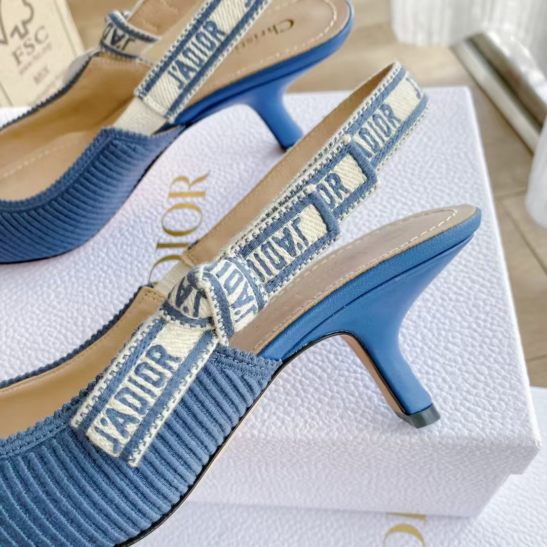 Dior 2026 J'Adior Slingback Pump Blue Fabric Sheepskin
