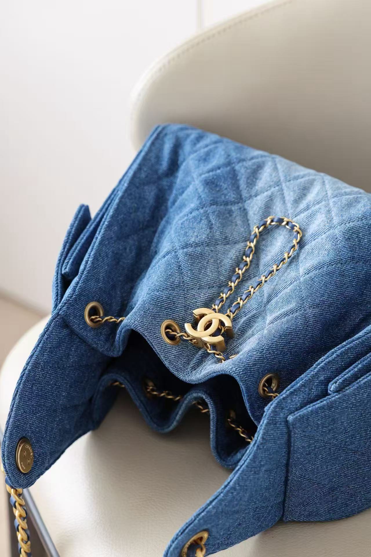 Chanel 2026 Hobo Bag 30cm Blue Denim