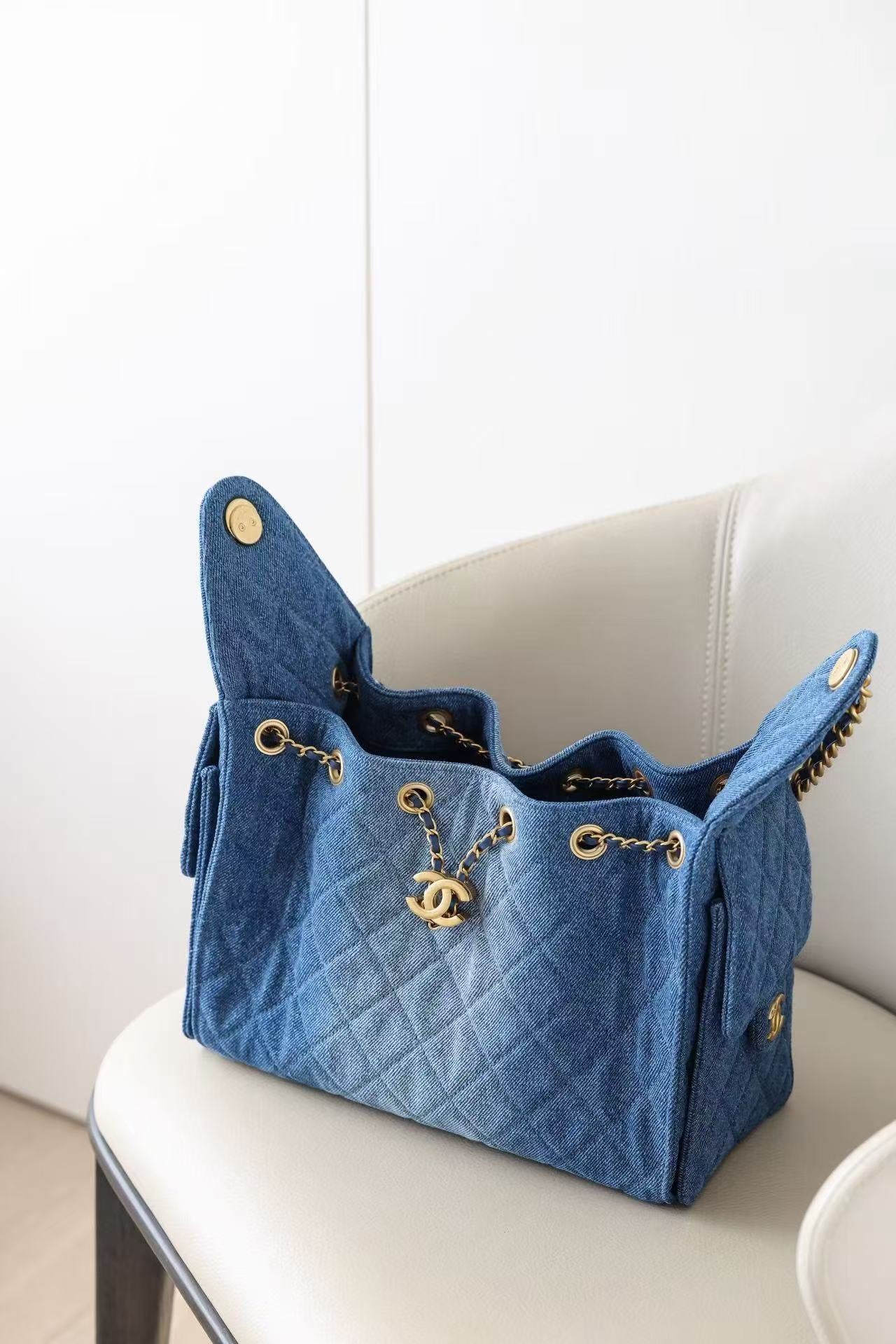 Chanel 2026 Hobo Bag 30cm Blue Denim