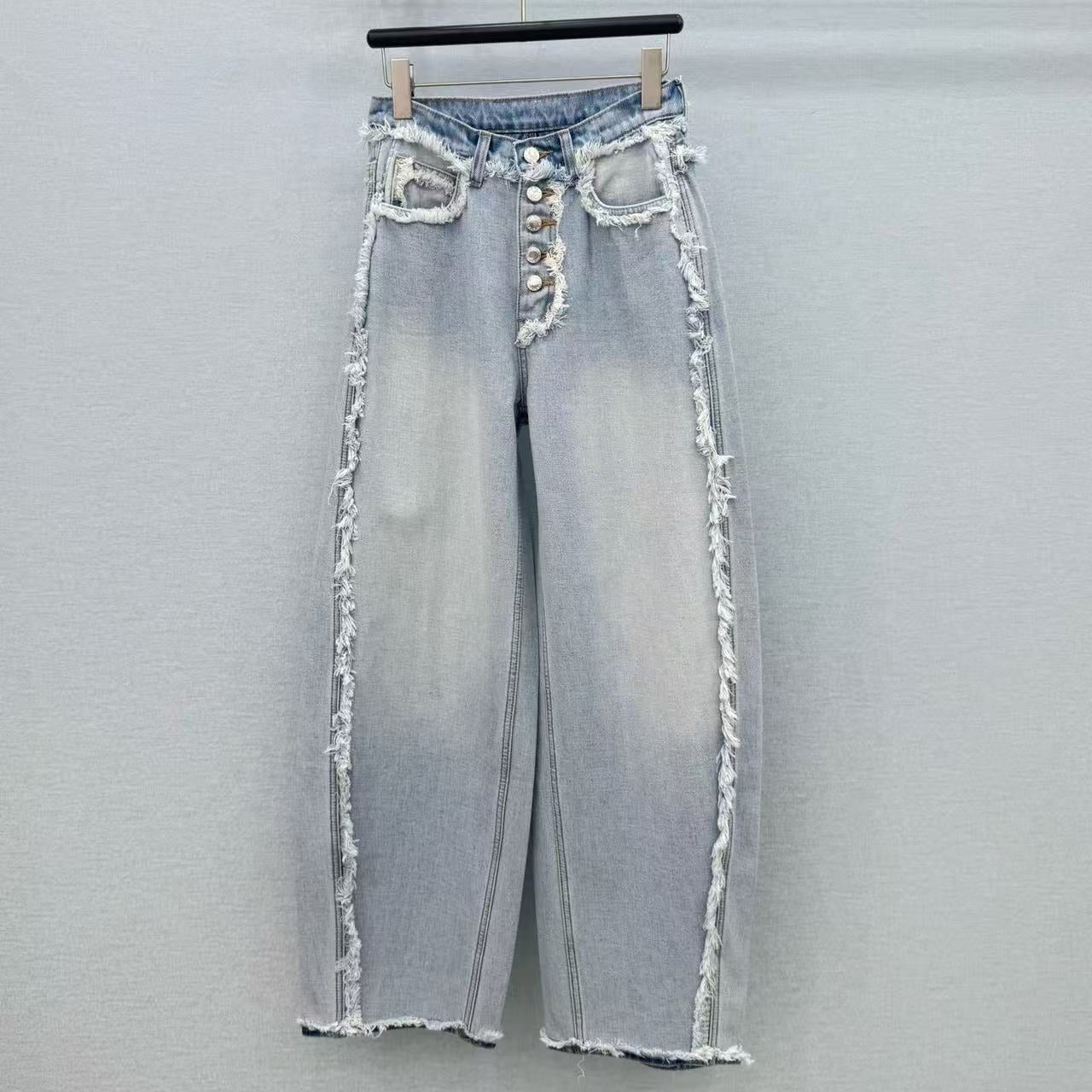Alexander Wang 2026 Inverted Blow Up Jeans Blue Cotton
