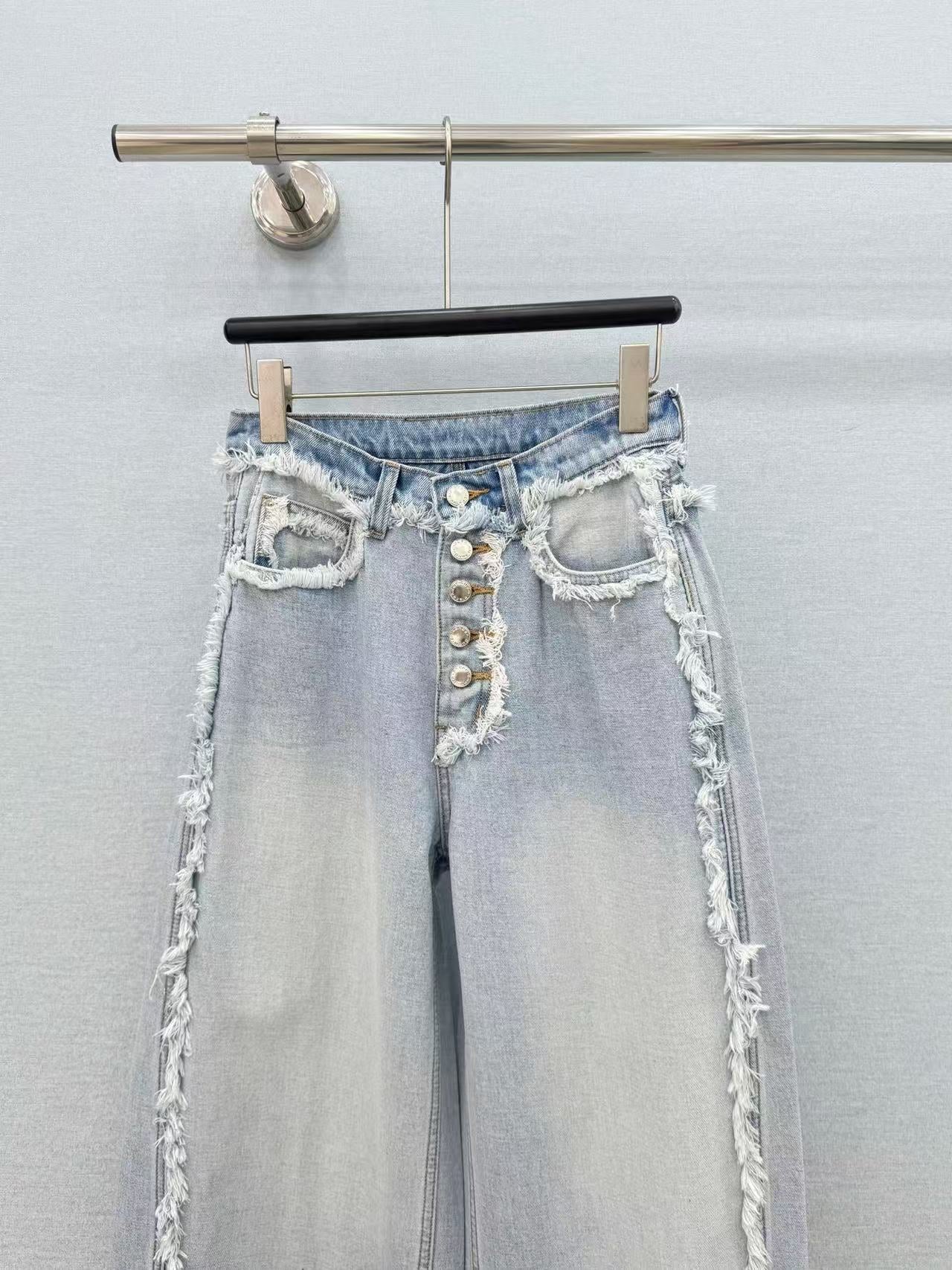 Alexander Wang 2026 Inverted Blow Up Jeans Blue Cotton