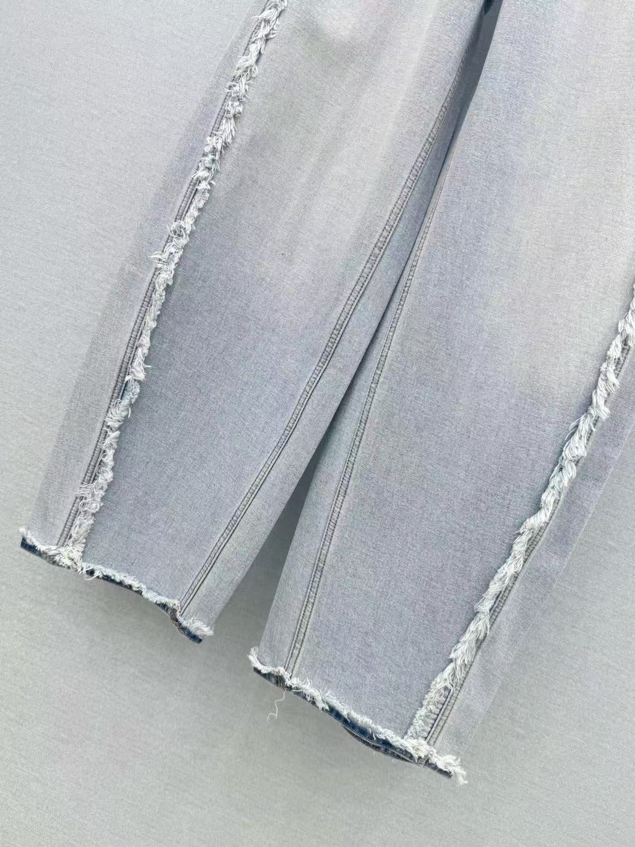 Alexander Wang 2026 Inverted Blow Up Jeans Blue Cotton