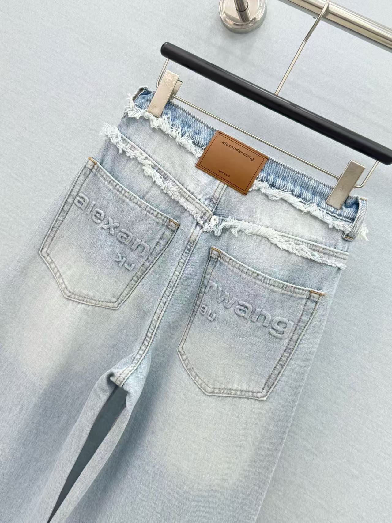 Alexander Wang 2026 Inverted Blow Up Jeans Blue Cotton