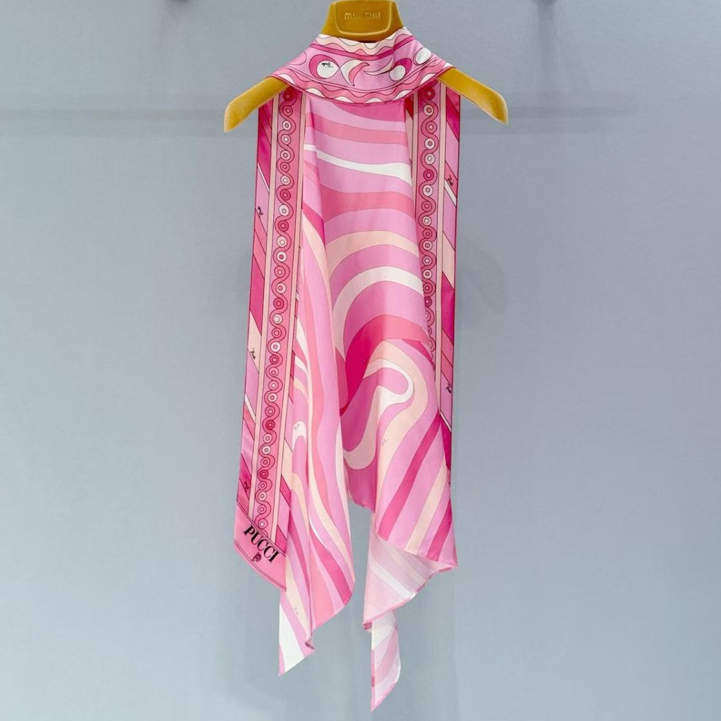 Pucci 2026 Top Pink Mix Colors Silk