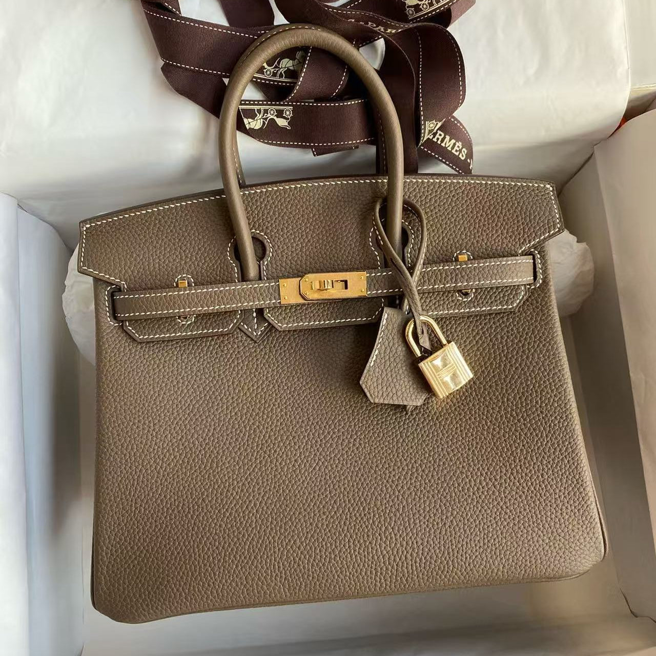 Hermes 2026 Birkin 25cm Etoupe Togo Leather Best Version