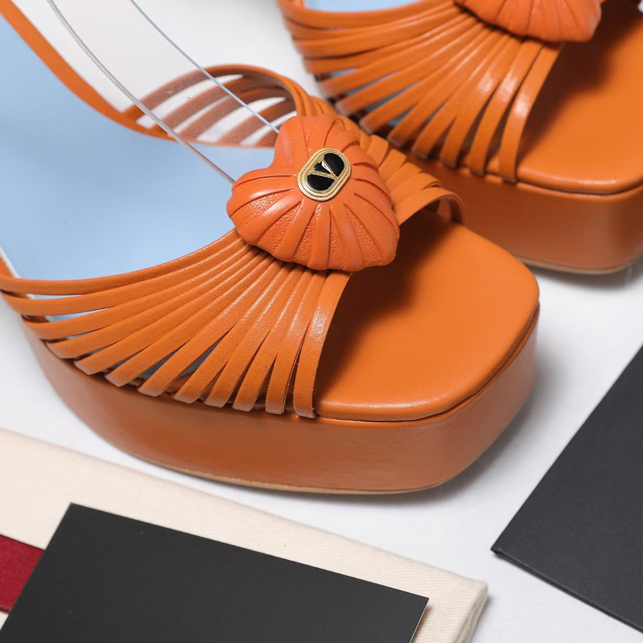 Valentino 2026 Garavani Sandal Royal 110mm Orange Blue Calfskin