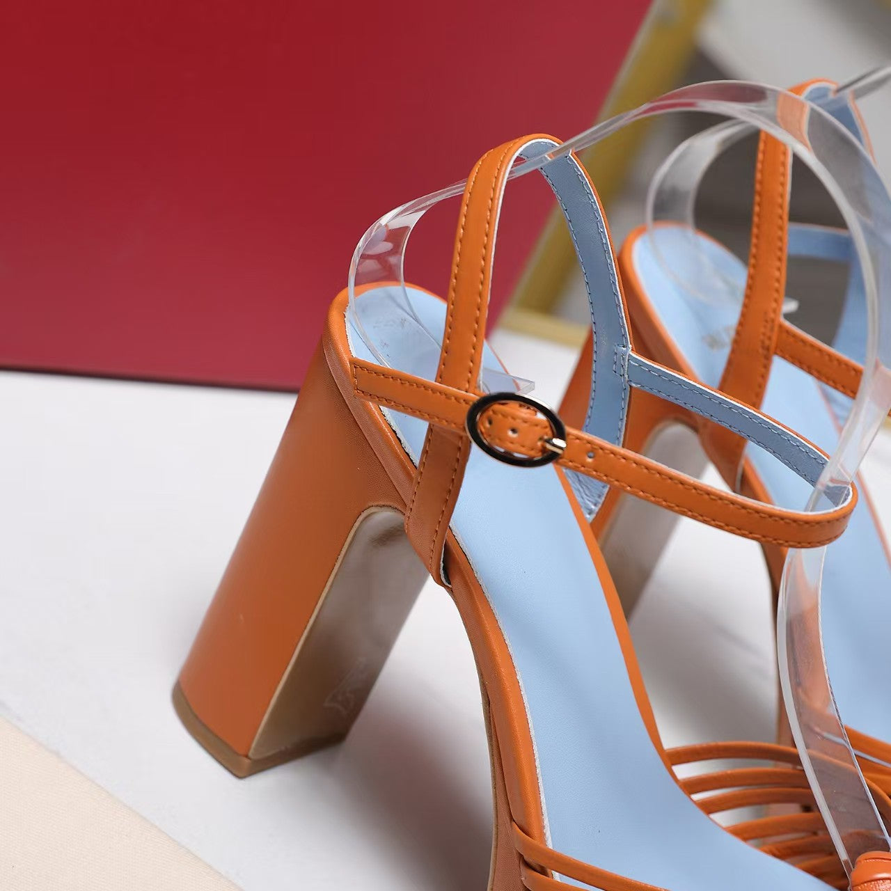 Valentino 2026 Garavani Sandal Royal 110mm Orange Blue Calfskin