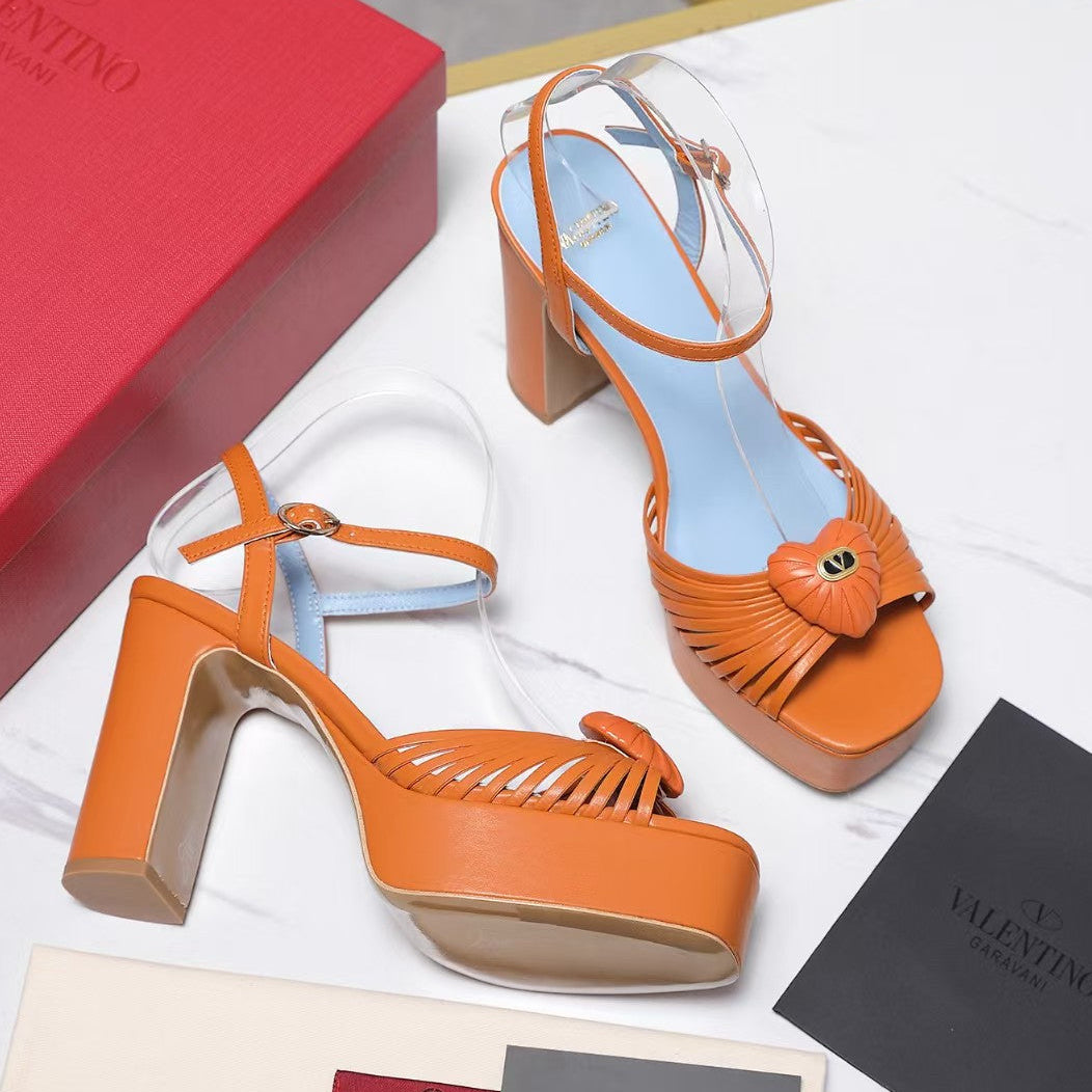 Valentino 2026 Garavani Sandal Royal 110mm Orange Blue Calfskin