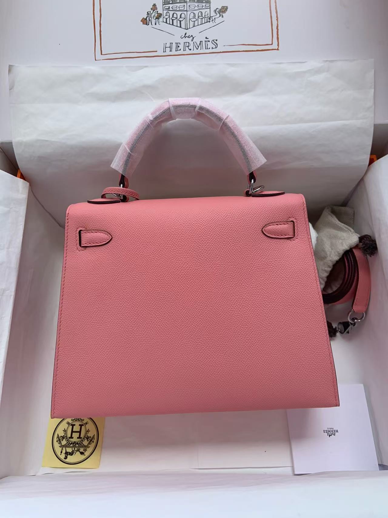 Hermes 2026 Kelly Bag 28cm Rose Confetti Epsom Leather
