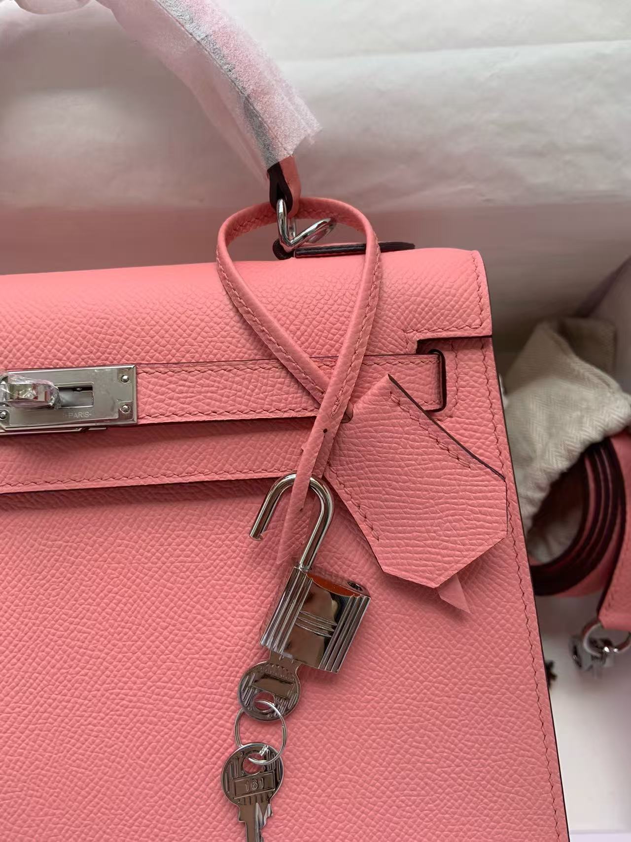 Hermes 2026 Kelly Bag 28cm Rose Confetti Epsom Leather