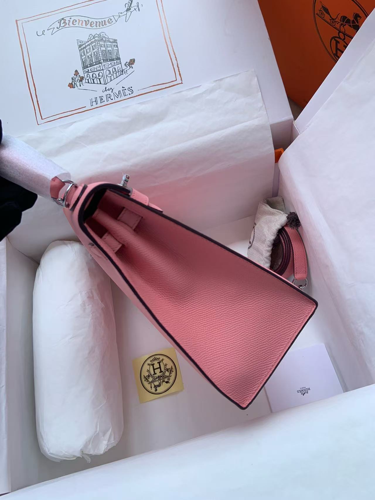 Hermes 2026 Kelly Bag 28cm Rose Confetti Epsom Leather