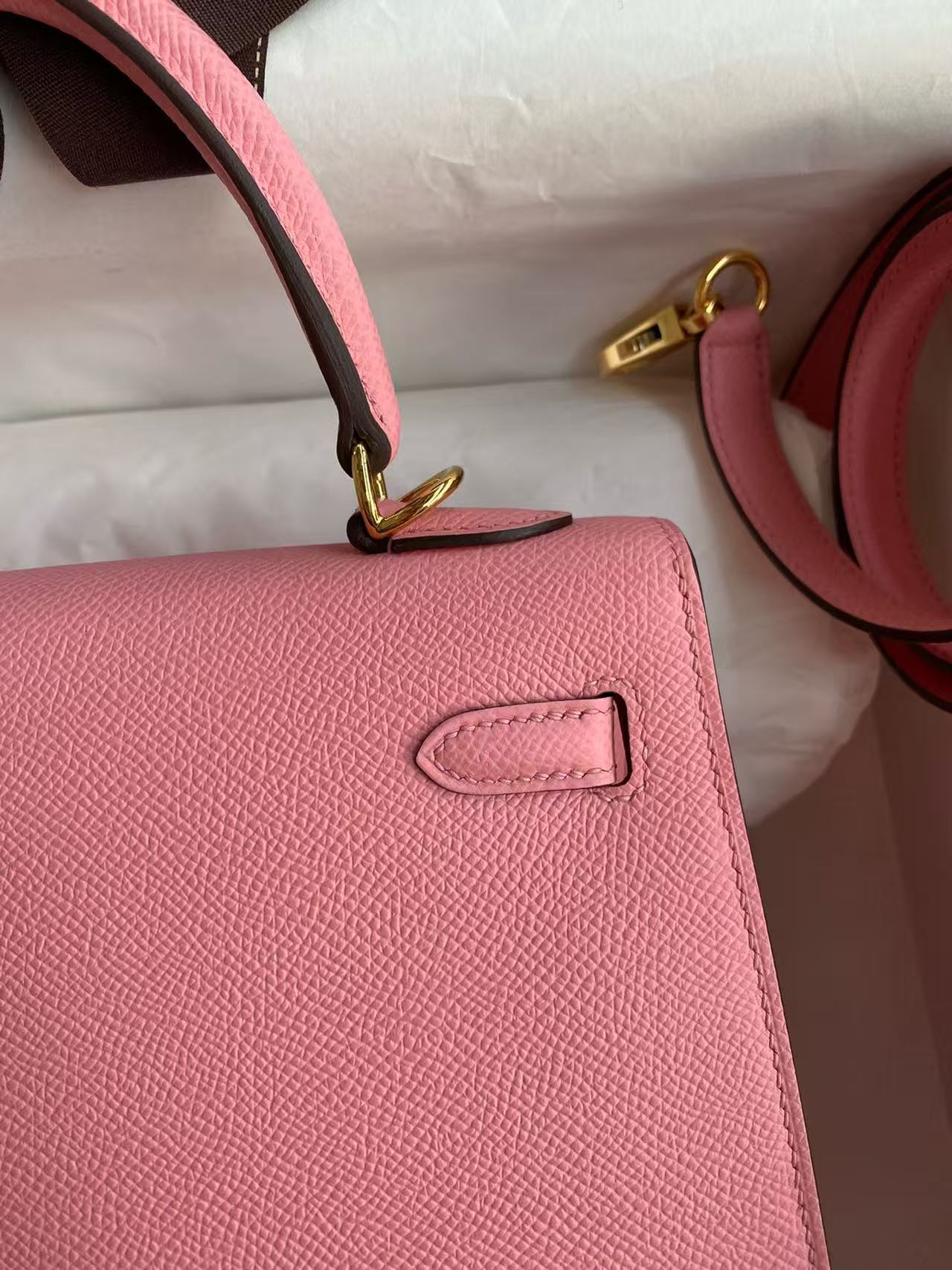 Hermes 2026 Kelly Bag 28cm Rose Confetti Epsom Leather