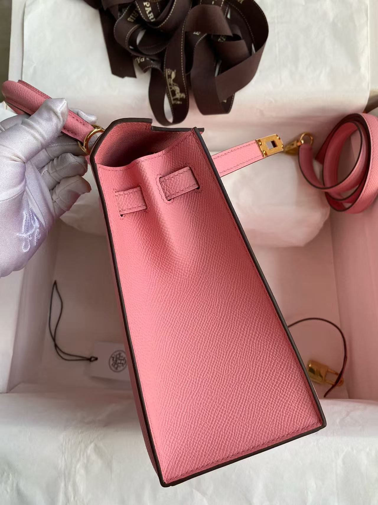 Hermes 2026 Kelly Bag 28cm Rose Confetti Epsom Leather
