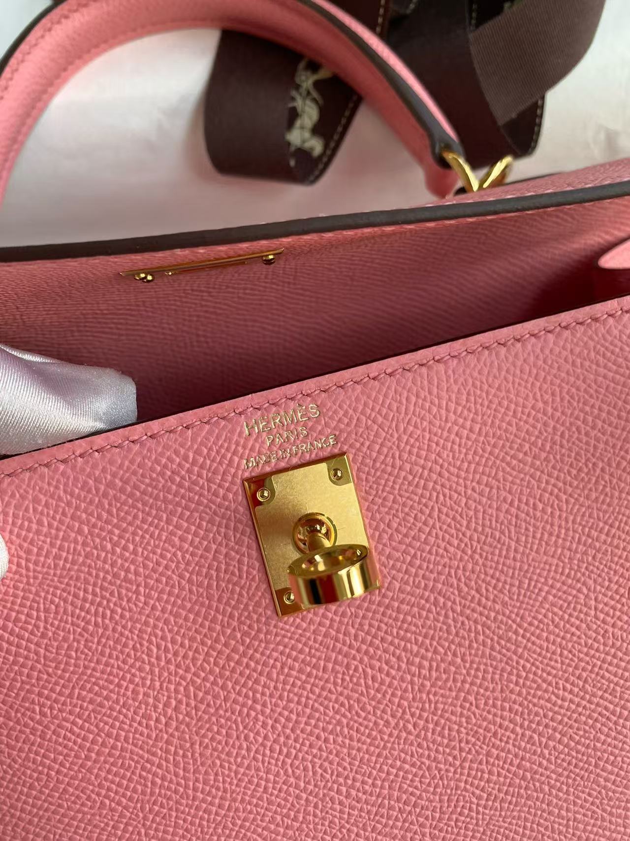 Hermes 2026 Kelly Bag 28cm Rose Confetti Epsom Leather