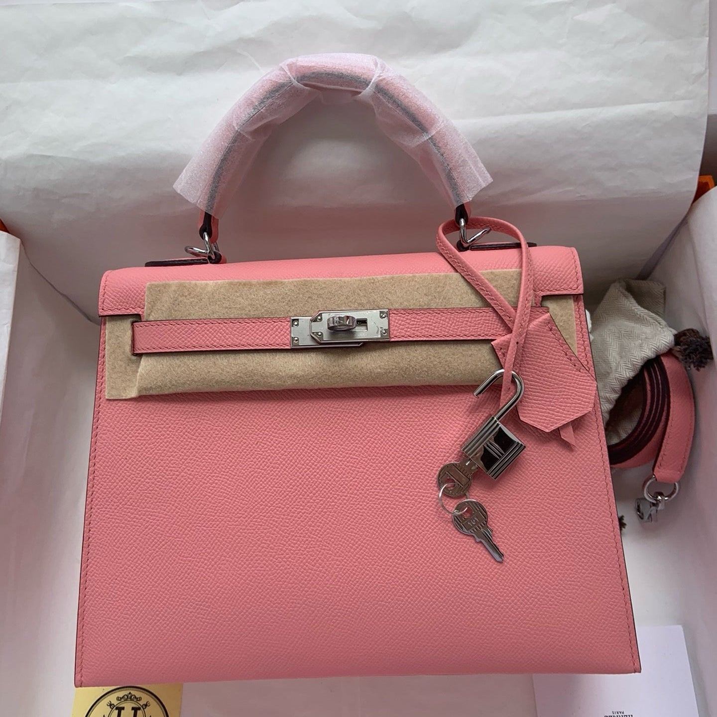 Hermes 2026 Kelly Bag 28cm Rose Confetti Epsom Leather