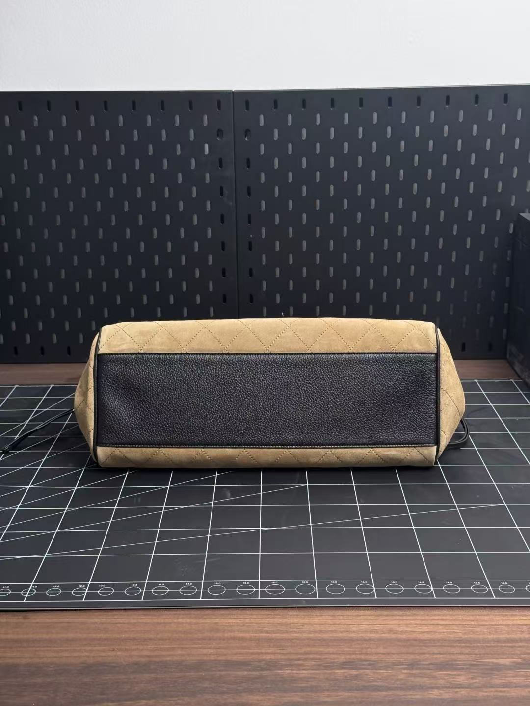Chanel 2026 Urban Essential East West Bag 38cm Black Beige Suede Leather