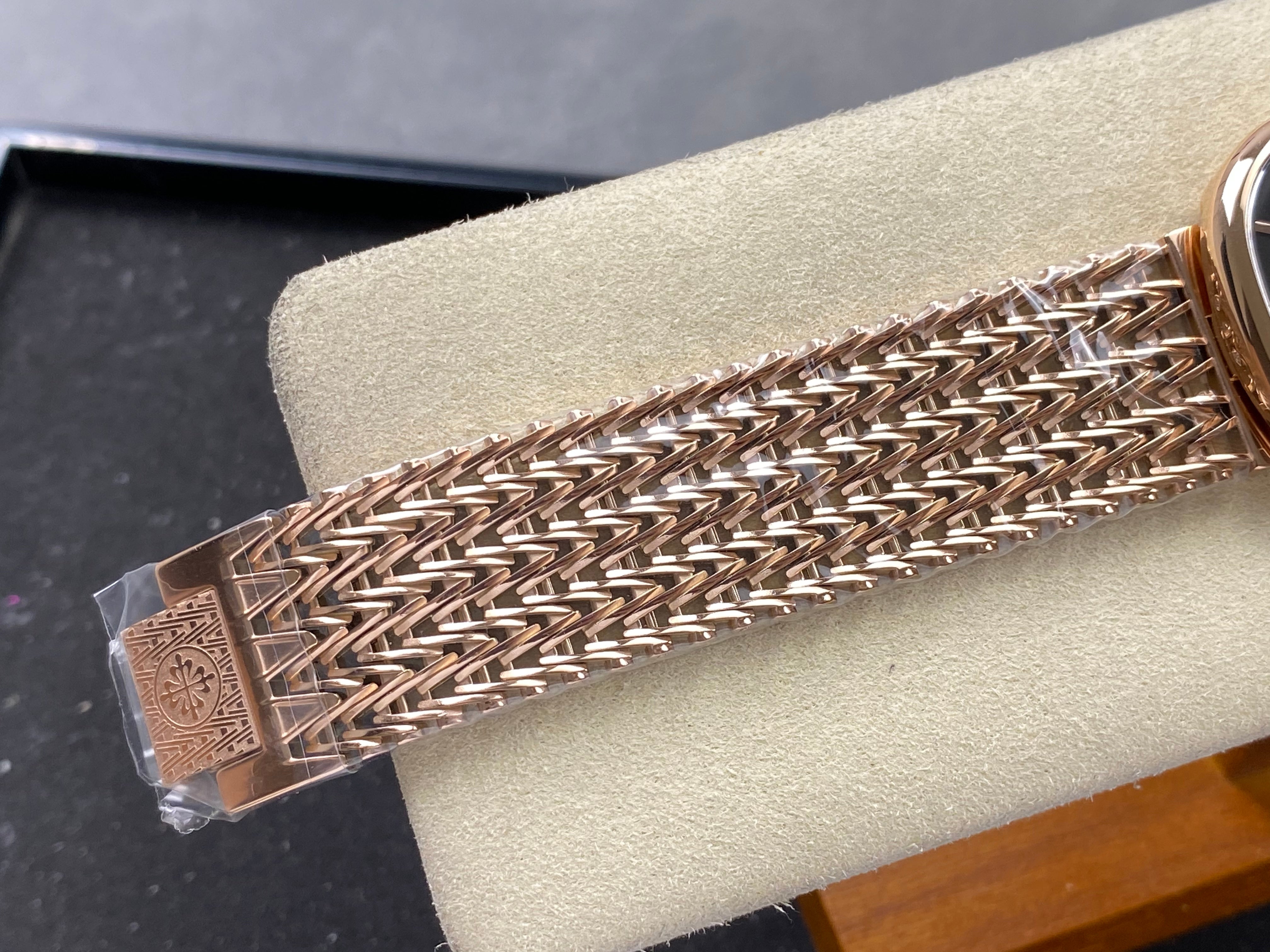 Patek Philippe Golden Ellipse 41mm Black Dial Rose Gold Strap