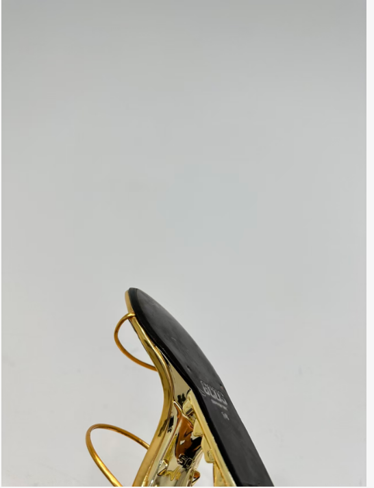 GCDS Morso Heeled Sandals Gold PU 100mm