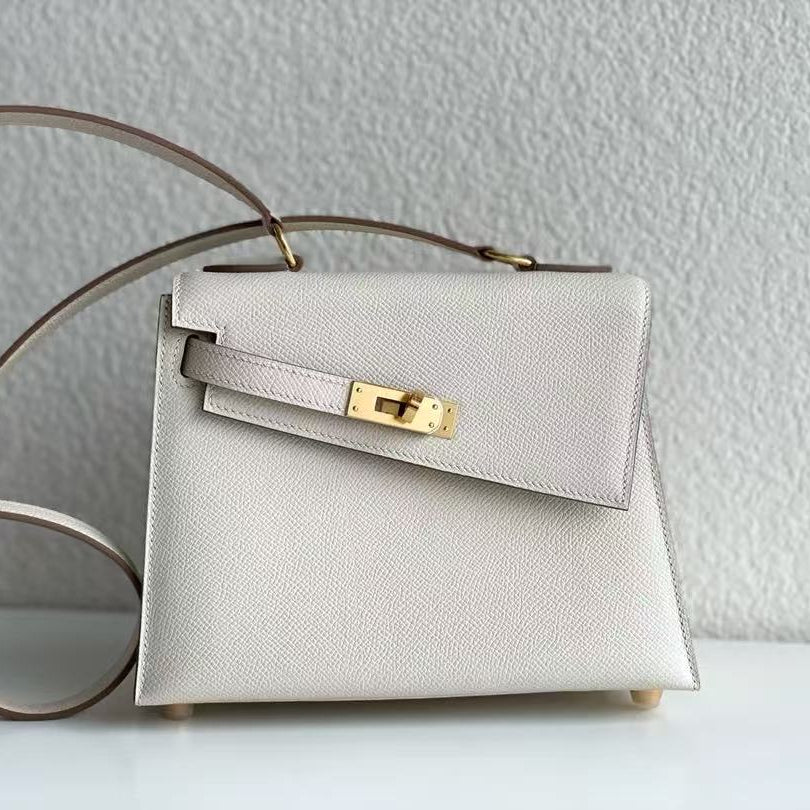 Hermes 2026 Kelly 20 En Desordre Sellier Bga Craise White Epsom Leather