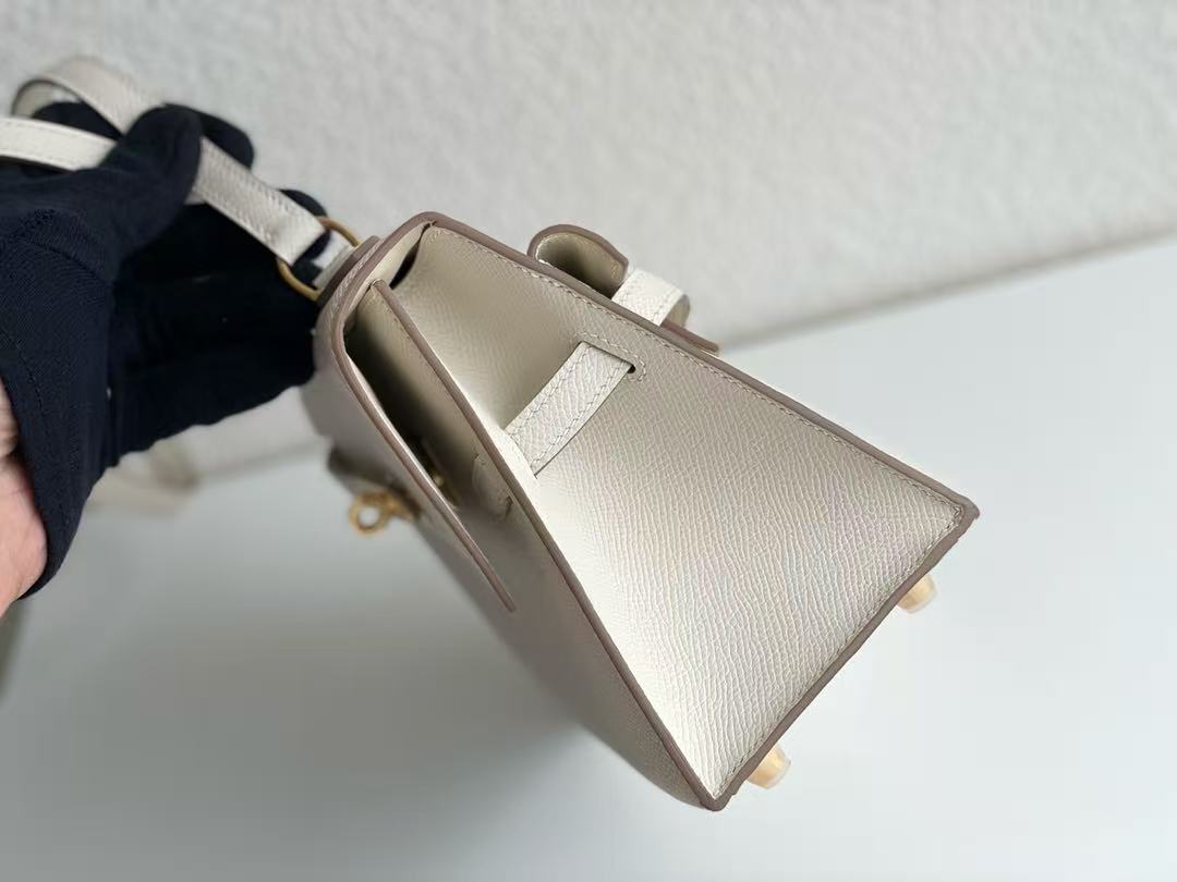 Hermes 2026 Kelly 20 En Desordre Sellier Bga Craise White Epsom Leather