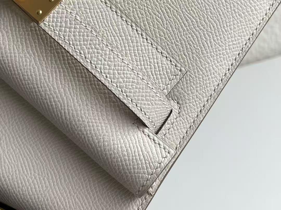 Hermes 2026 Kelly 20 En Desordre Sellier Bga Craise White Epsom Leather