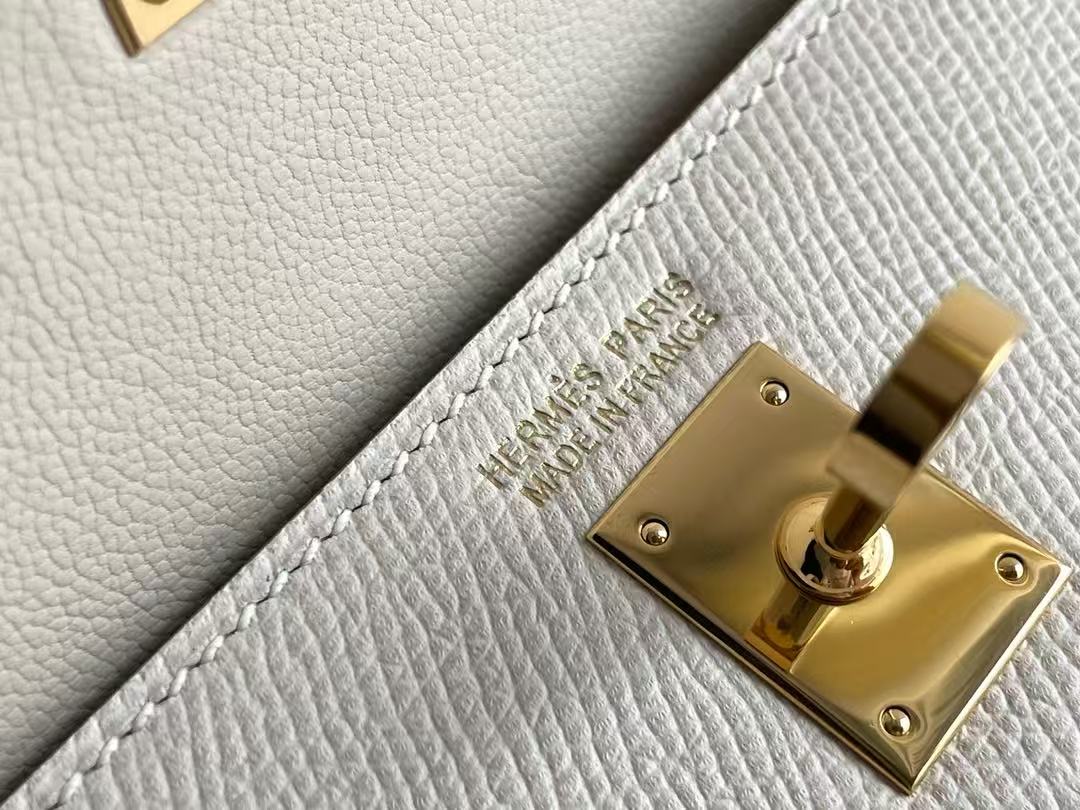 Hermes 2026 Kelly 20 En Desordre Sellier Bga Craise White Epsom Leather