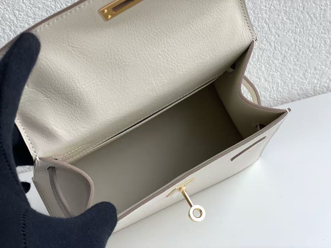 Hermes 2026 Kelly 20 En Desordre Sellier Bga Craise White Epsom Leather