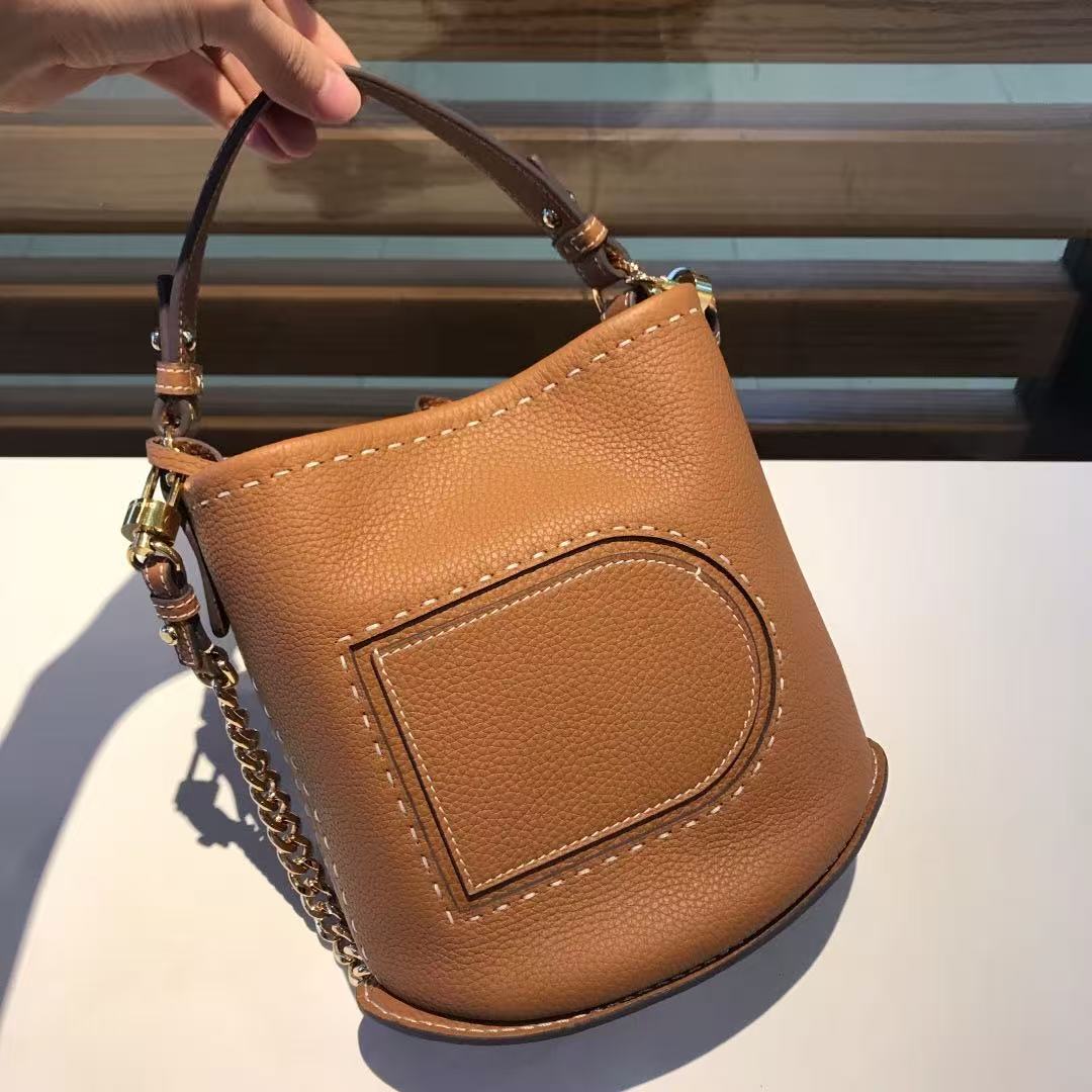 Delvaux Pin Surpique Bag 20cm Tan Leather