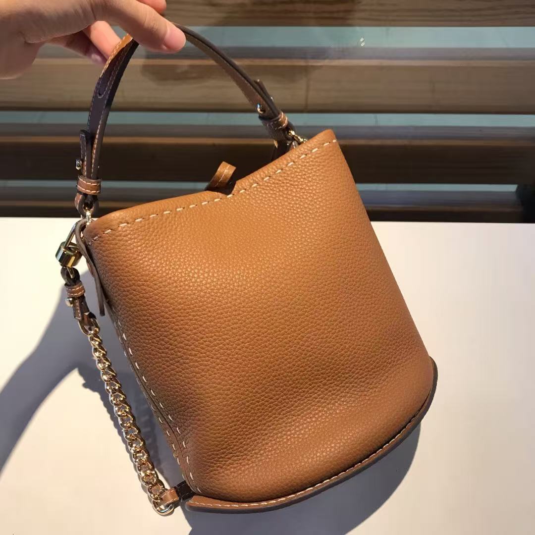 Delvaux Pin Surpique Bag 20cm Tan Leather