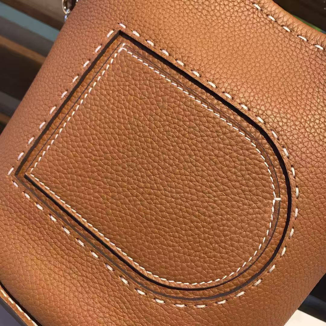 Delvaux Pin Surpique Bag 20cm Tan Leather