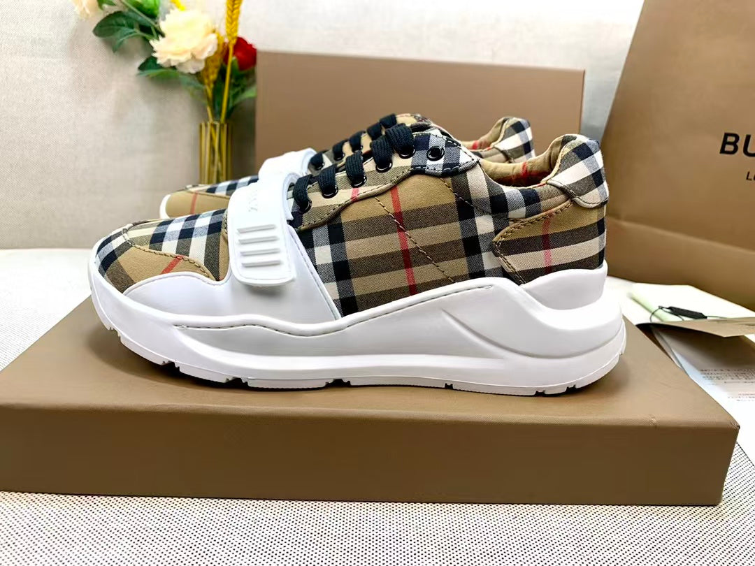 Burberry 2026 Vintage Check Sneaker Beige White Fabric Leather