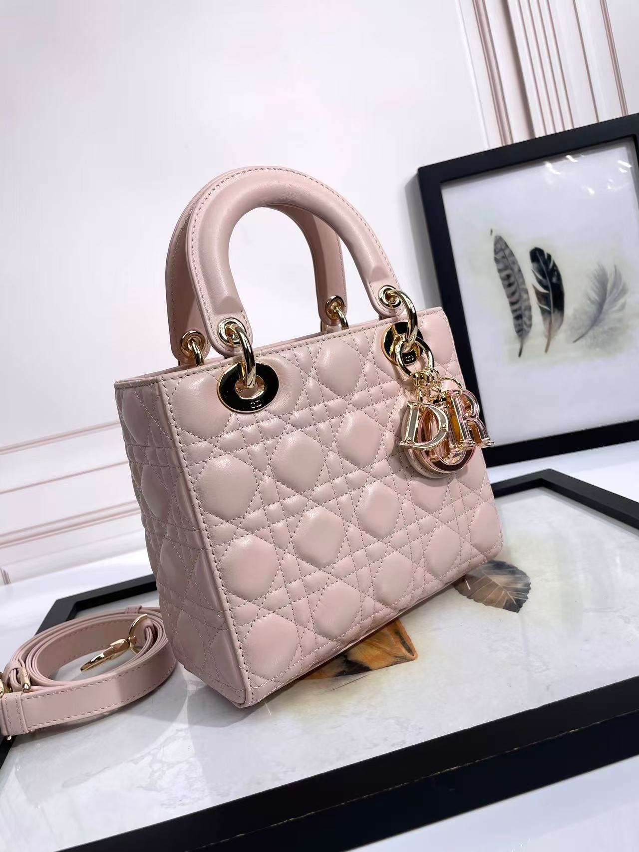 Dior 2026 Lady Dior 20cm Pink Lambskin