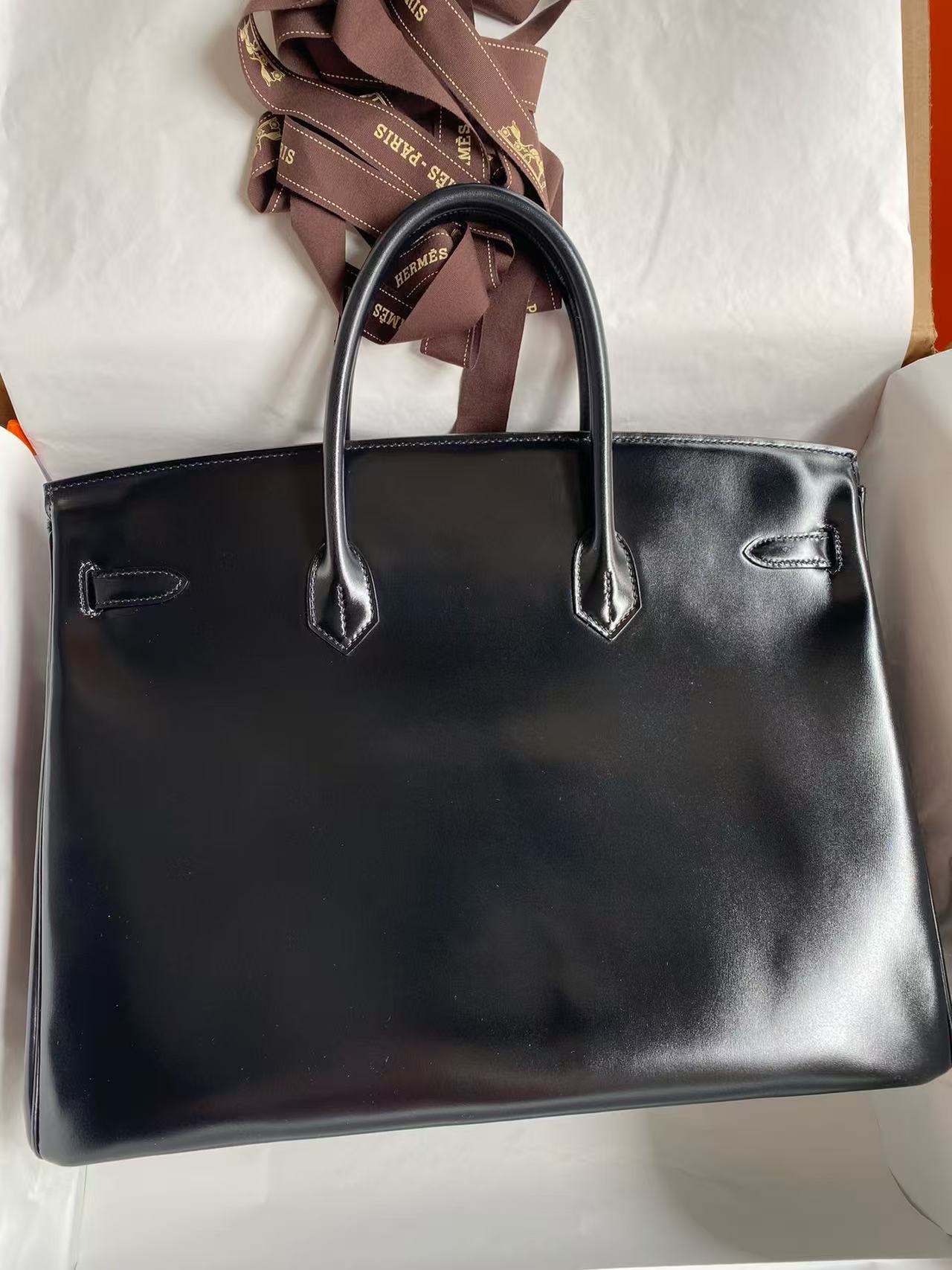 Hermes 2026 Birkin Black Gold Box Leather
