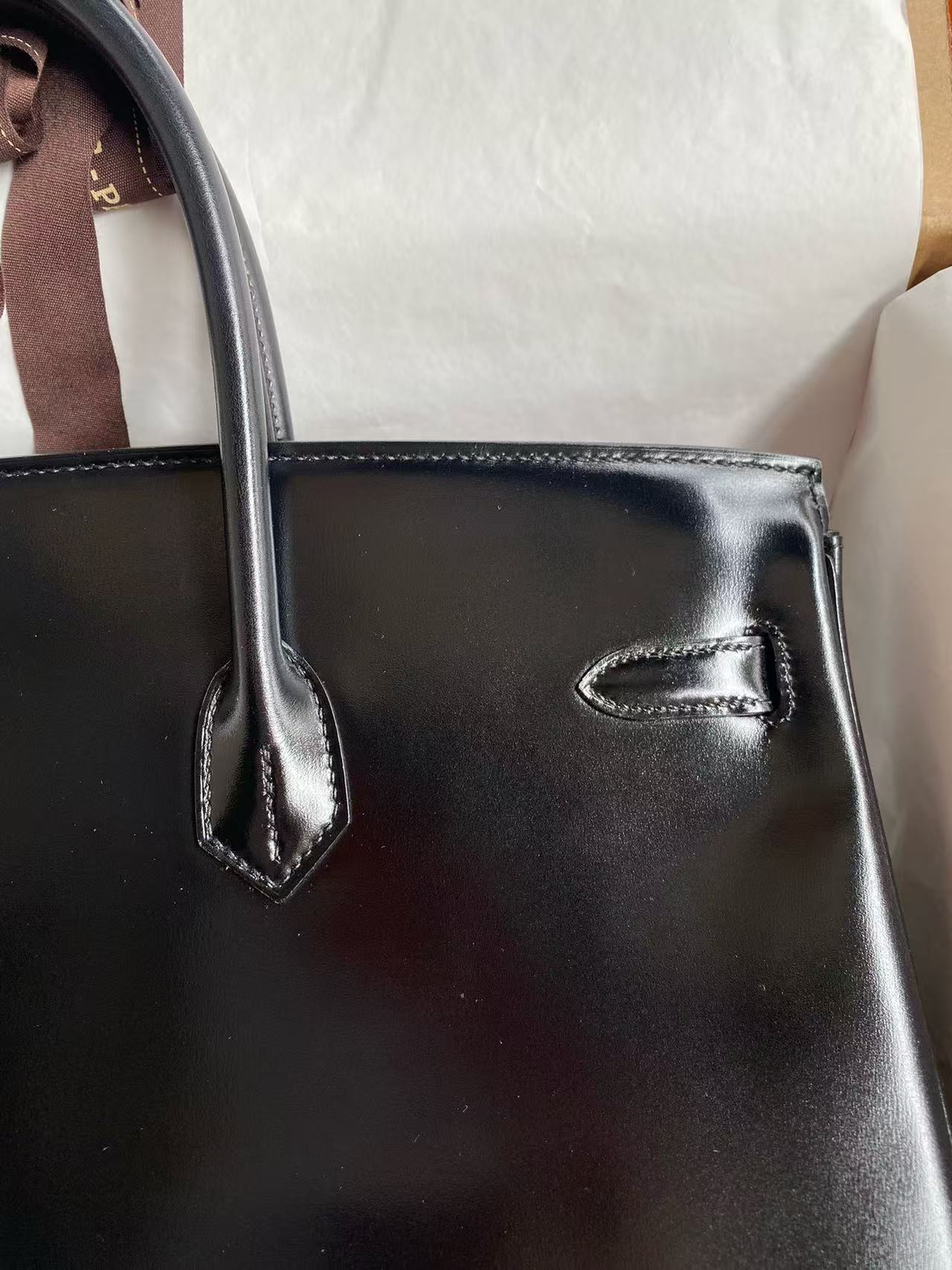 Hermes 2026 Birkin Black Gold Box Leather