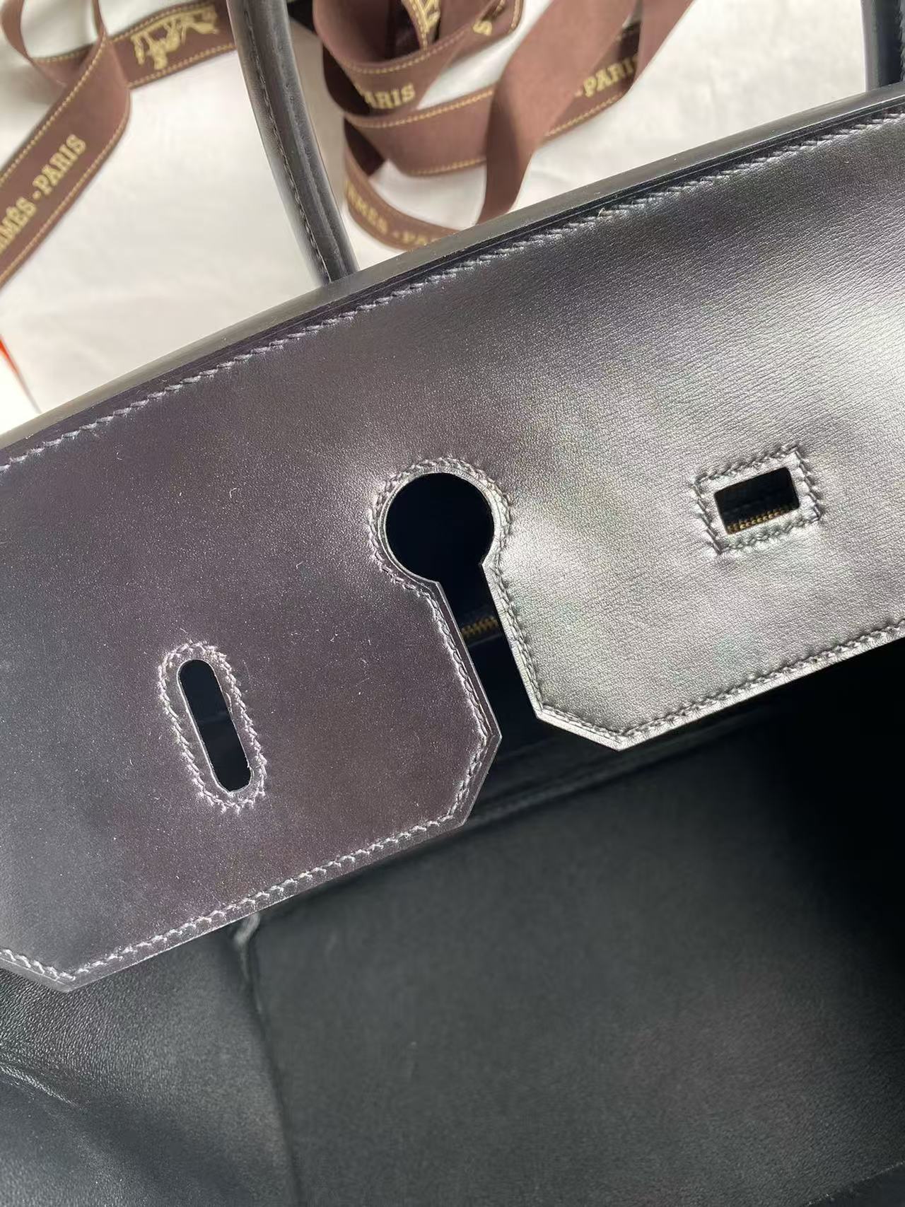 Hermes 2026 Birkin Black Gold Box Leather