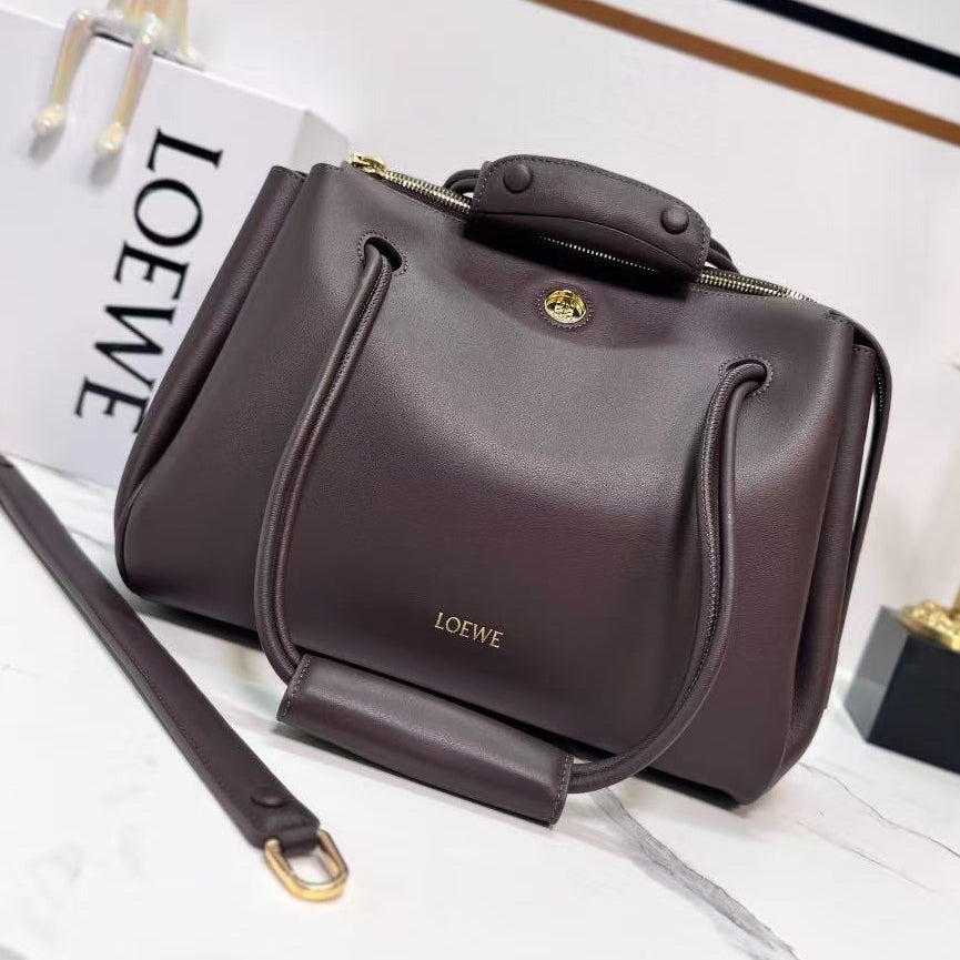 Loewe 2026 Madrid Bag 28.5cm Dark Brown Calfskin
