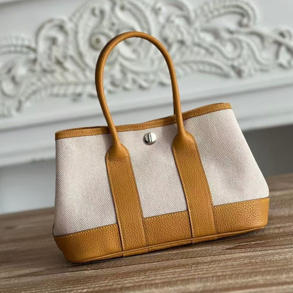 Hermes 2026 Neo Garden Party 23cm Beige Tan canvas Leather