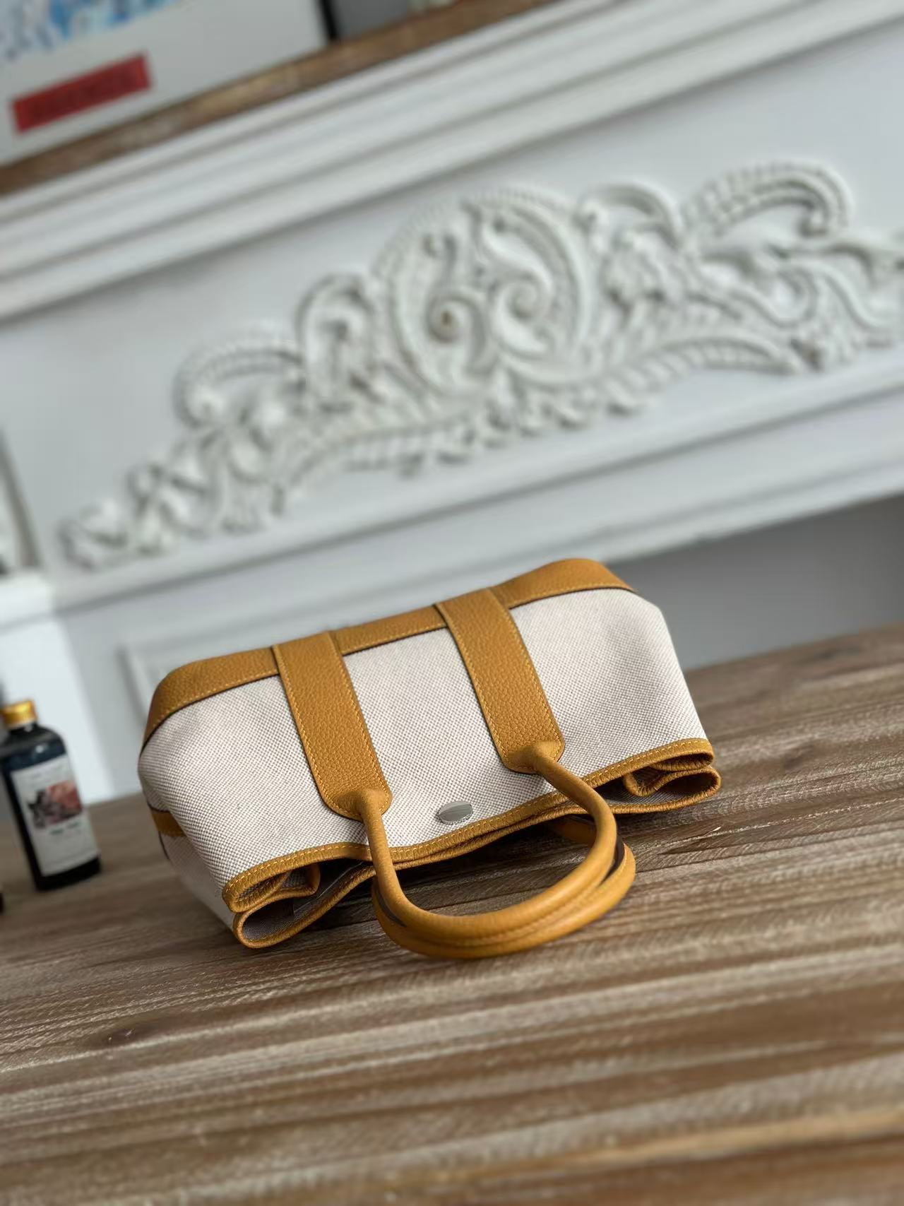 Hermes 2026 Neo Garden Party 23cm Beige Tan canvas Leather