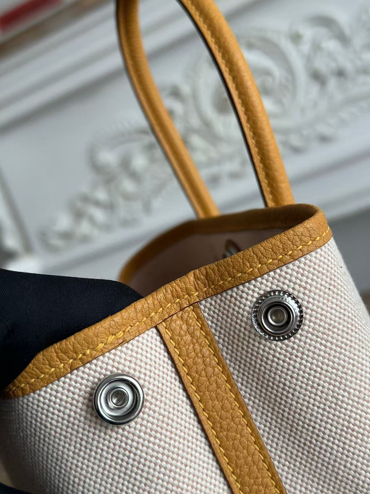 Hermes 2026 Neo Garden Party 23cm Beige Tan canvas Leather