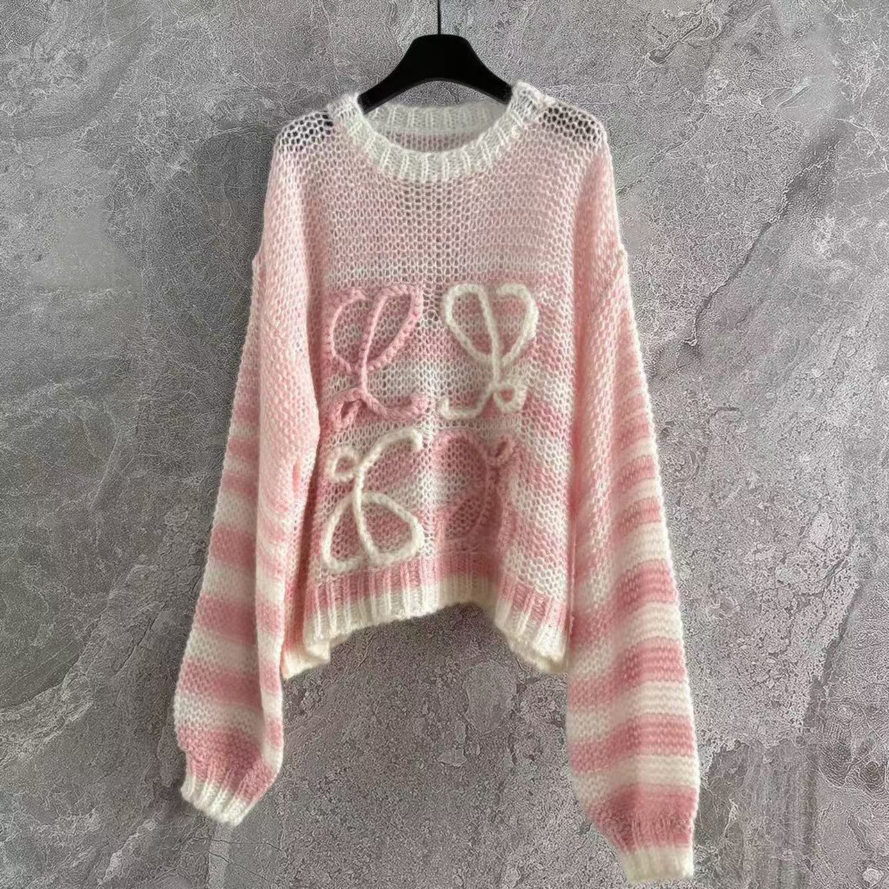 Loewe 2026 Sweater Pink White Wool