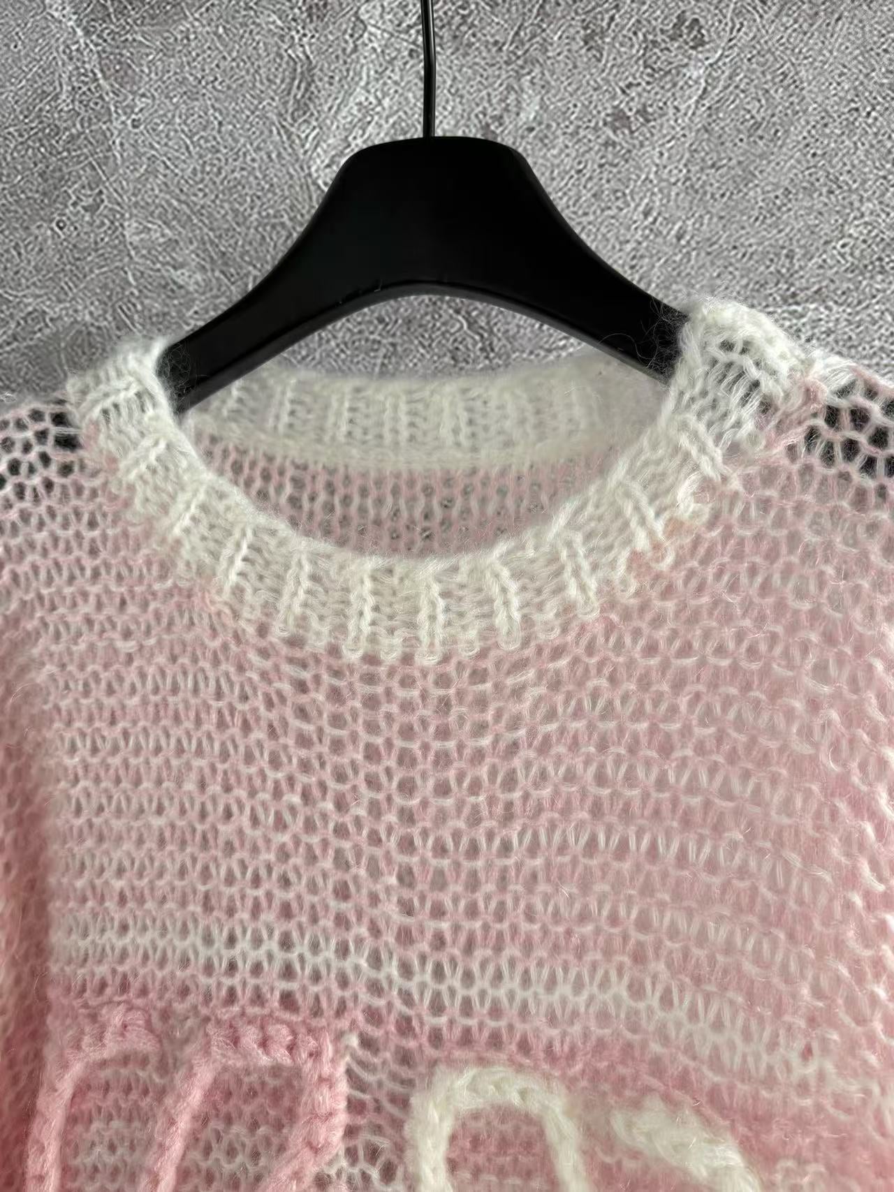 Loewe 2026 Sweater Pink White Wool
